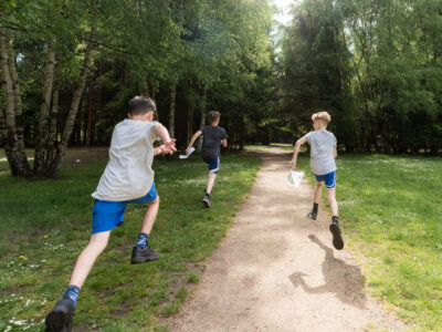 Children Running Along Path