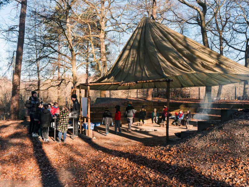 Children Under Covered Canopy